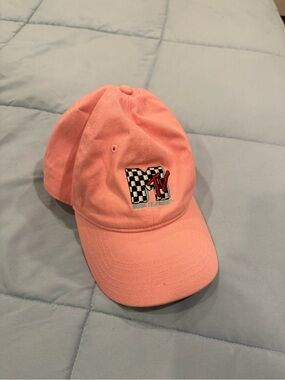 MTV Coral Pink Baseball Cap with Checkerboard Logo